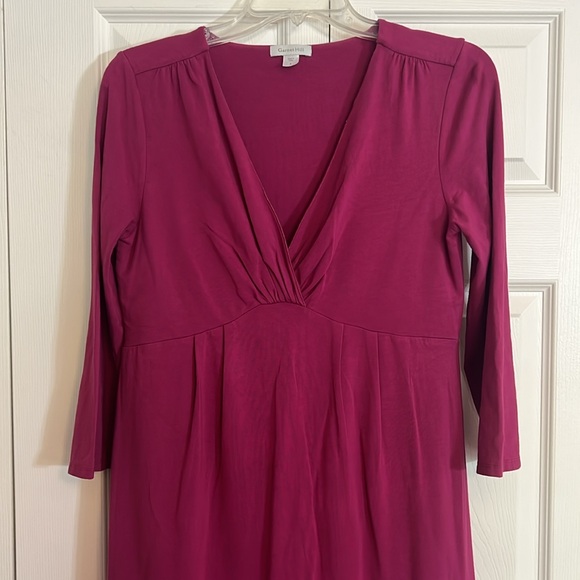 Garnet Hill Women’s Size Small Pink 3/4 Sleeve Midi Knee Length Dress J1 - Picture 2 of 9